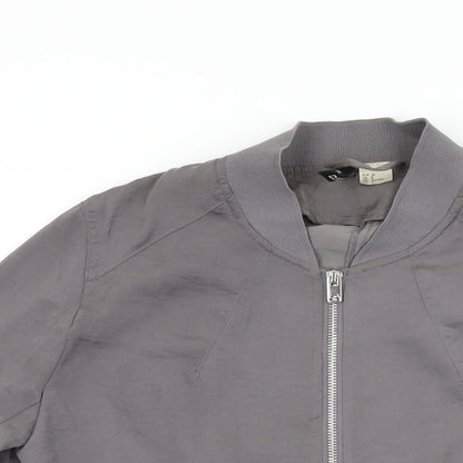 H&M Womens Grey Jacket Size 12 Zip