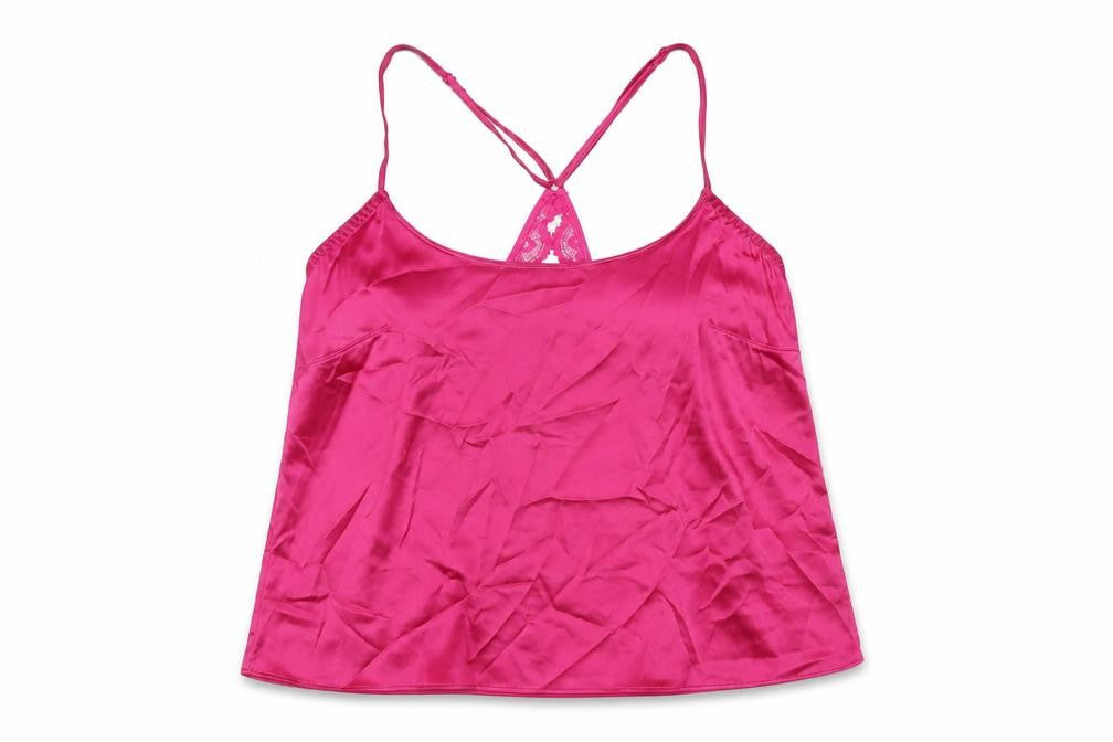 Marks & Spencer Womens Pink Solid Polyester Cami Pyjama Top Size S