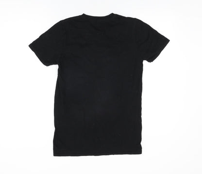 Preloved Stranger Things Womens Black Cotton Basic T-Shirt Size S Round Neck - Back