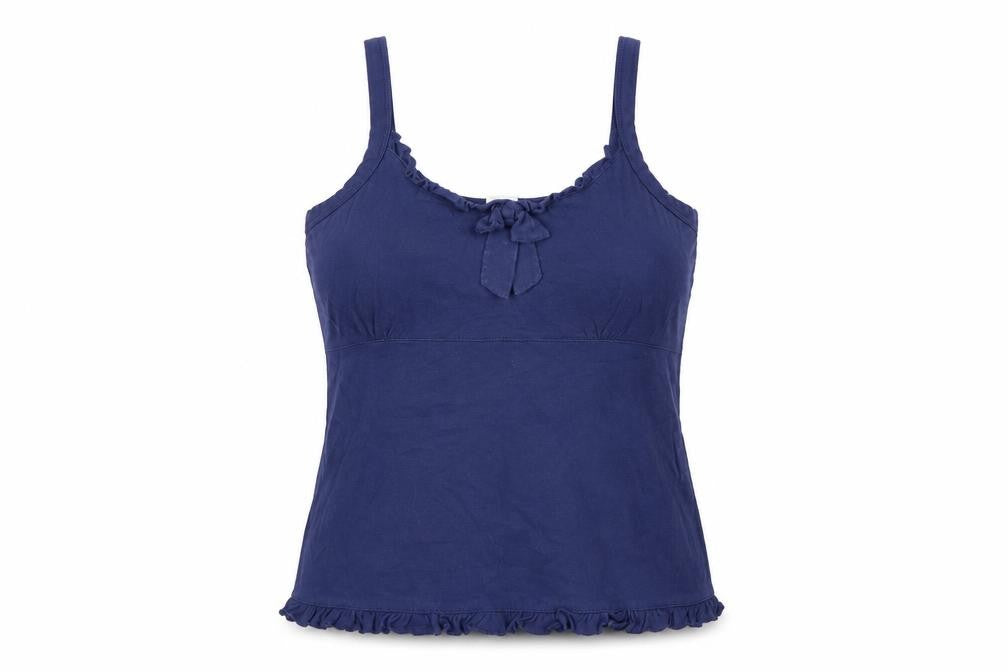 Avenue Womens Blue Cotton Basic T-Shirt Size 12 Scoop Neck