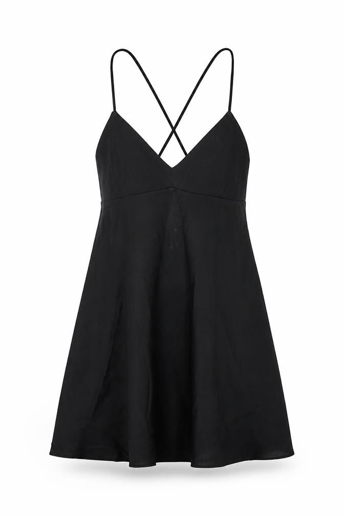 Zara Womens Black Acetate Mini Size L V-Neck Pullover