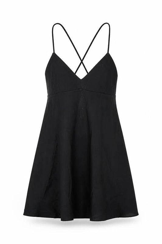 Zara Womens Black Acetate Mini Size L V-Neck Pullover