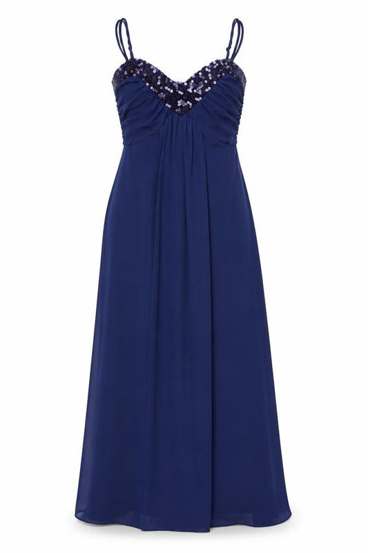 Klass Womens Blue Polyester Maxi Size 10 V-Neck Pullover