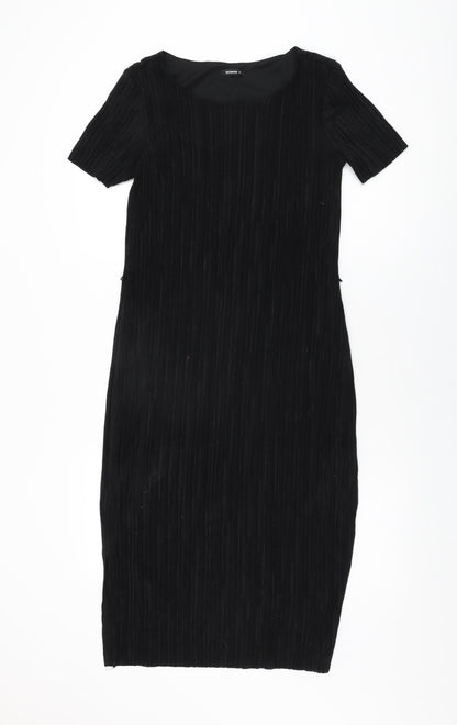 Additional front view of Roman women’s black polyester bodycon, size UK 10, round neck pullover