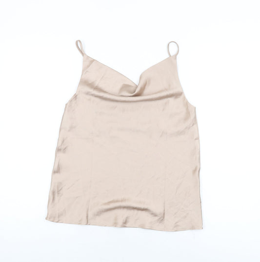 Vera & Lucy Womens Pink Polyester Camisole T-Shirt Size M Cowl Neck