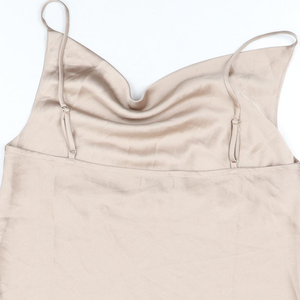 Vera & Lucy Womens Pink Polyester Camisole T-Shirt Size M Cowl Neck
