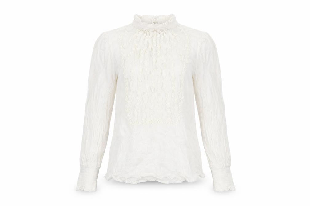 Monsoon Womens White Viscose Basic T-Shirt Size 16 High Neck