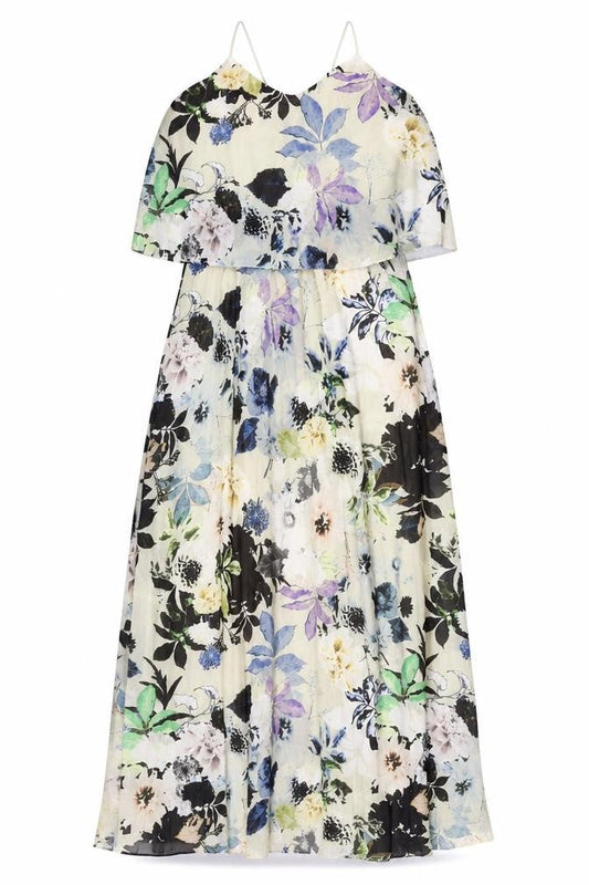 Next Womens Grey Floral Polyester Maxi Size 12 Scoop Neck Pullover