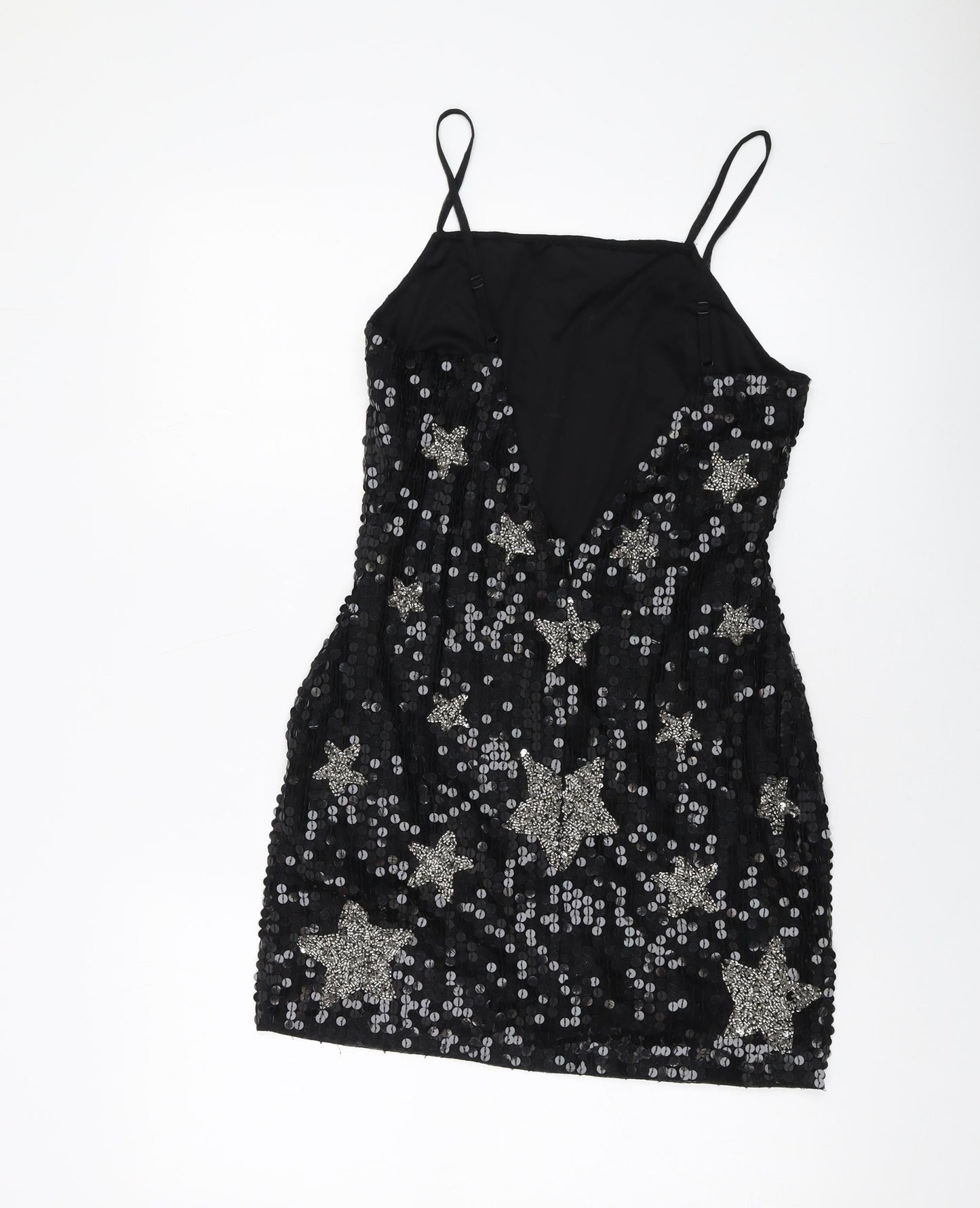 Nasty Gal Womens Black Polyester Mini Size 10 Square Neck Zip