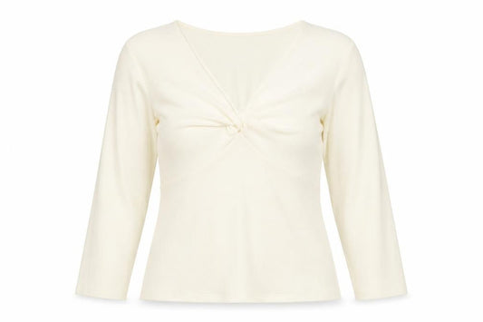 Marks and Spencer Womens Ivory Polyester Basic Blouse Size 24 V-Neck
