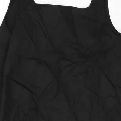 H&M Womens Black Polyester Basic Tank Size L Square Neck