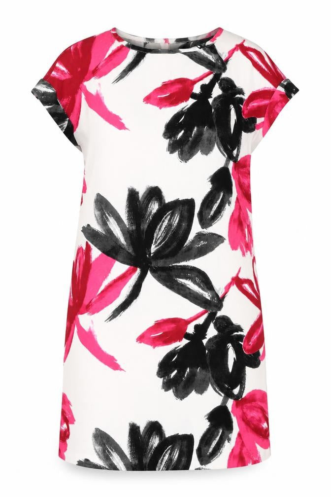 NEXT Womens Multicoloured Geometric Polyester Tank Dress Size 14 Round Neck Button
