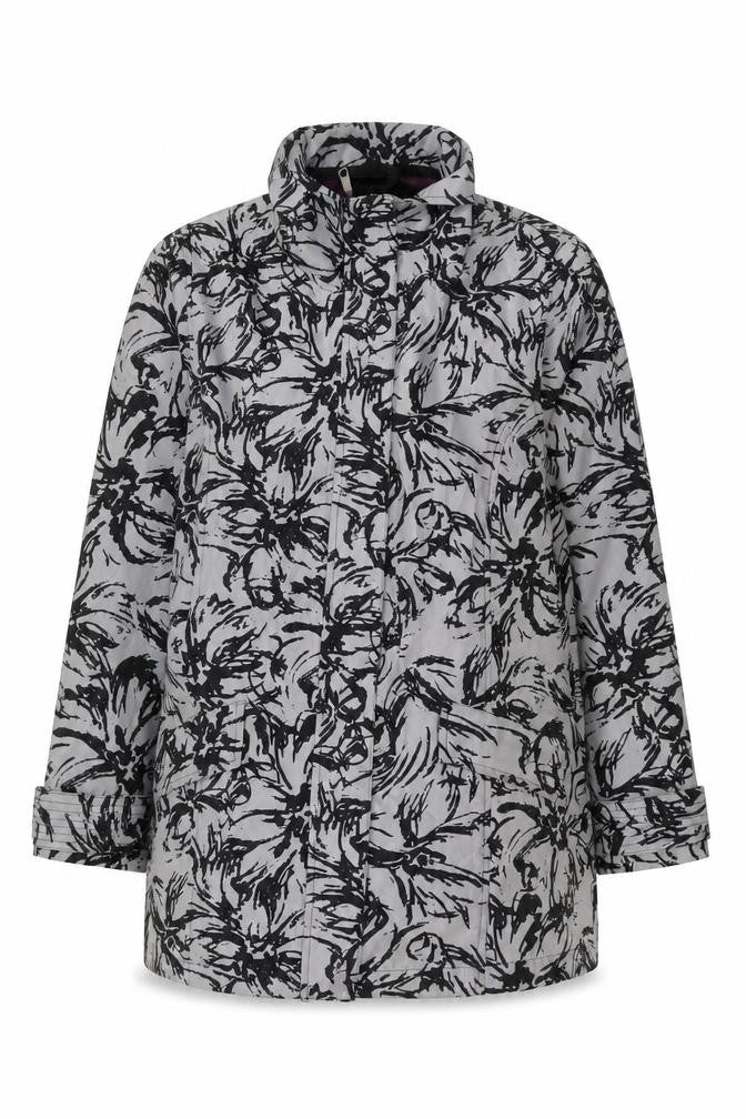 TIGI Womens Grey Geometric Jacket Size 10 Zip