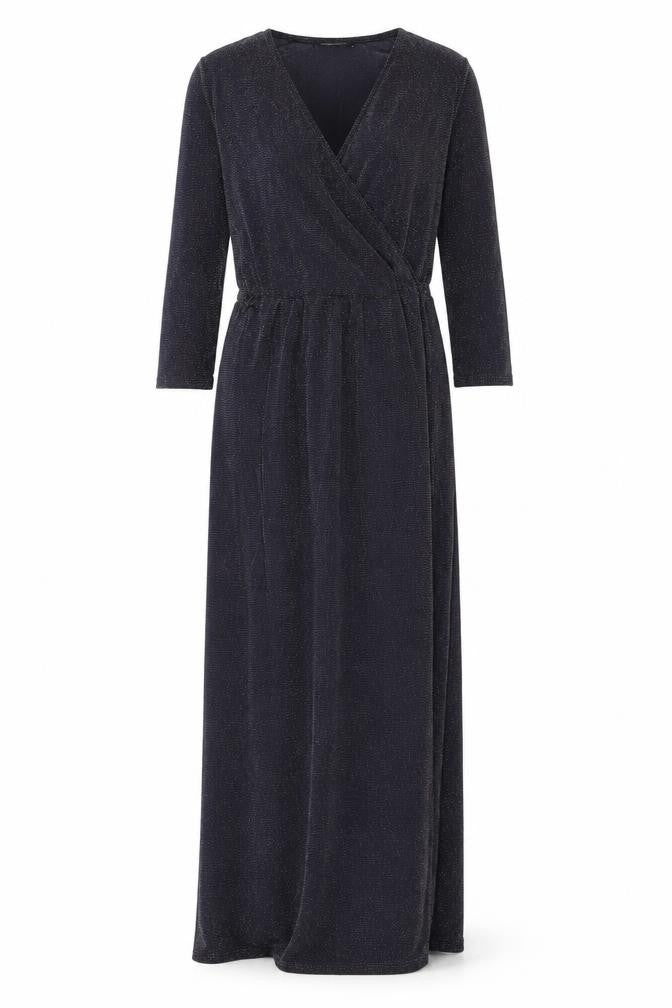 Club L Womens Silver Polyester Maxi Size 8 V-Neck Pullover