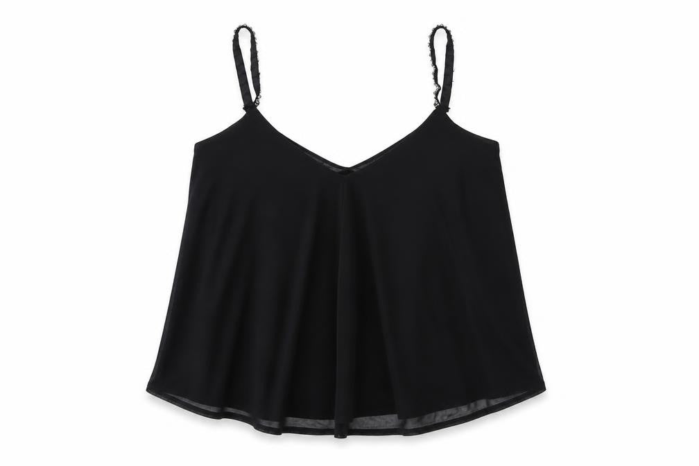 New Look Womens Black Polyester Basic Tank Size 10 V-Neck