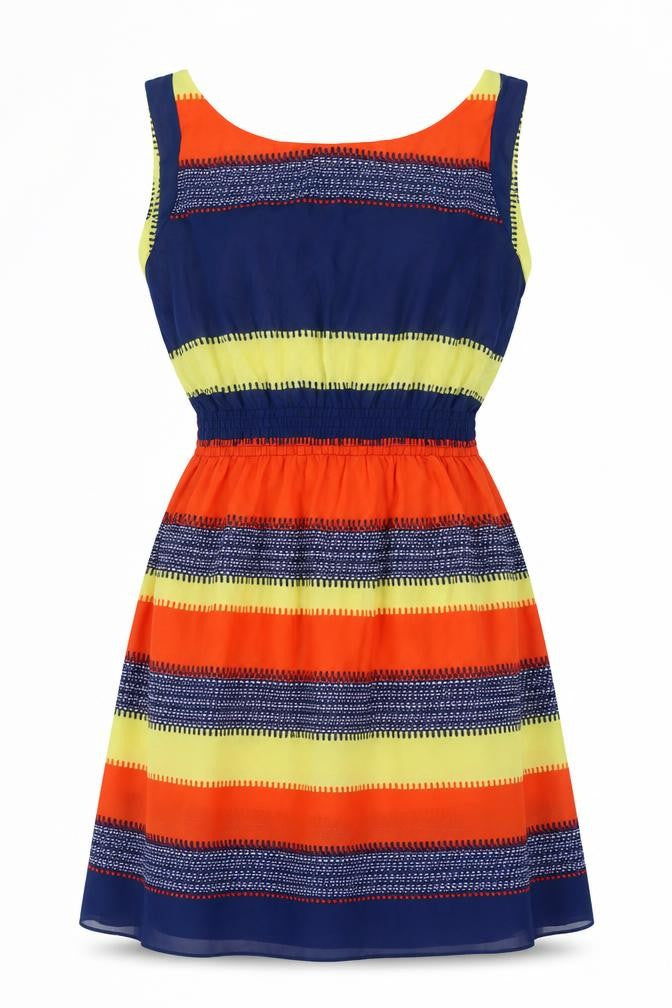 Ginger Soul Womens Multicoloured Geometric Polyester A-Line Size M Round Neck Pullover