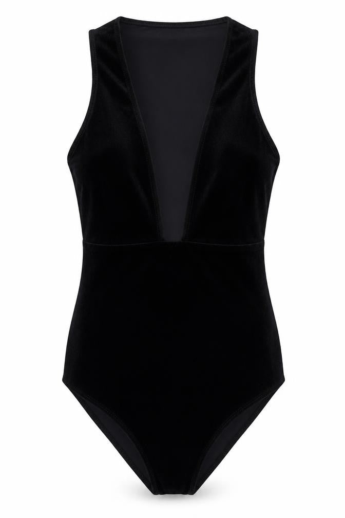 Topshop Womens Black Polyester Bodysuit One-Piece Size 10 Snap
