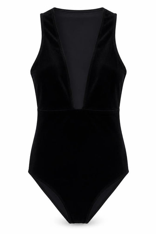 Topshop Womens Black Polyester Bodysuit One-Piece Size 10 Snap