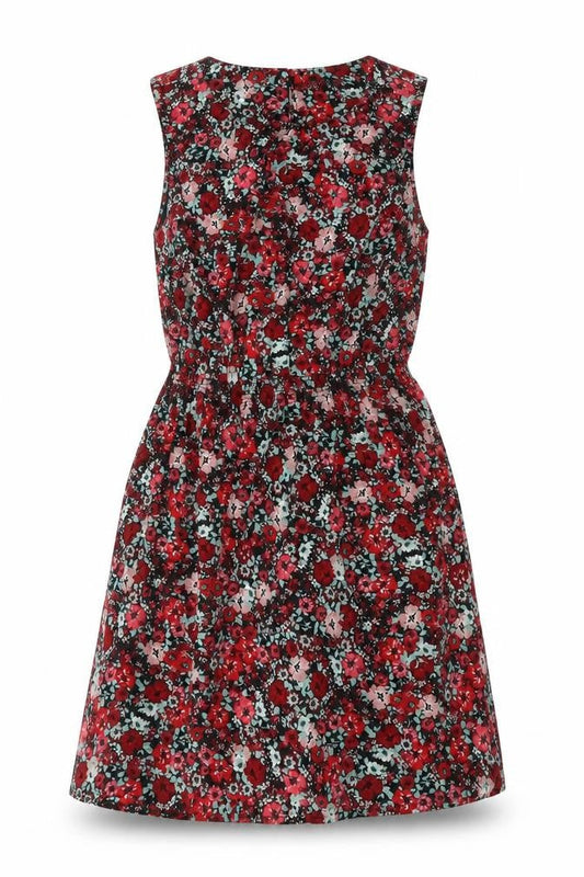 New Look Womens Multicoloured Floral Polyester A-Line Size 12 Round Neck Button