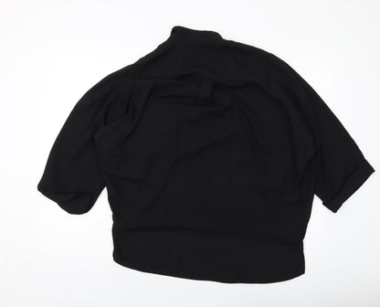 Select Womens Black Polyester Basic Blouse Size 16 V-Neck