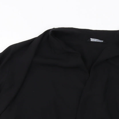 Select Womens Black Polyester Basic Blouse Size 16 V-Neck