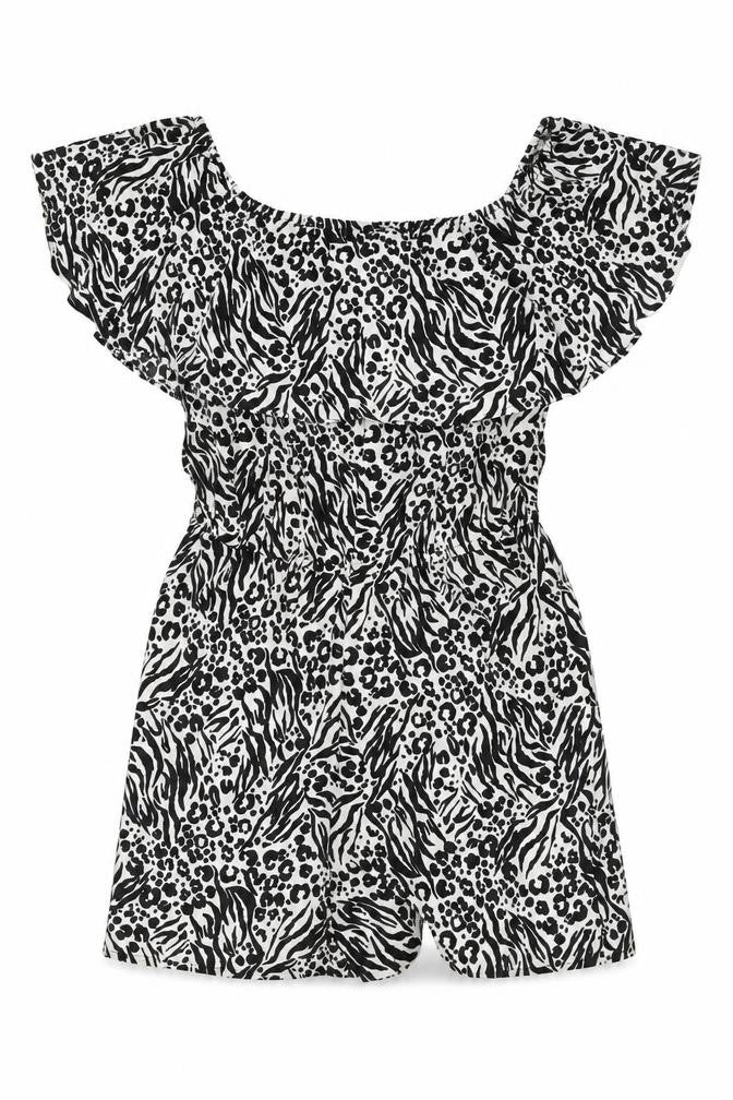 Studio Womens Black Animal Print Polyester Playsuit One-Piece Size 12 Pullover