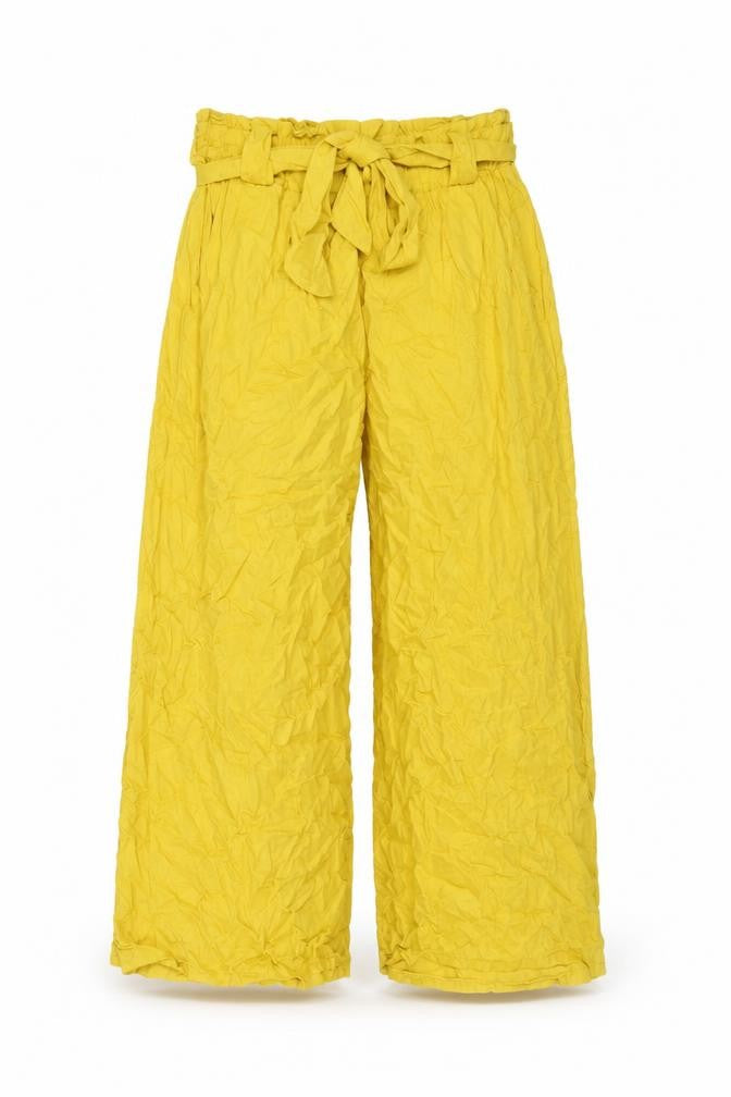 Boohoo Womens Yellow Viscose Trousers Size S L21 in Regular Drawstring