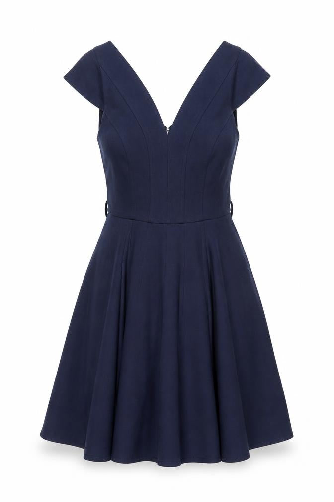 ASOS Womens Blue Polyester A-Line Size 10 V-Neck Zip