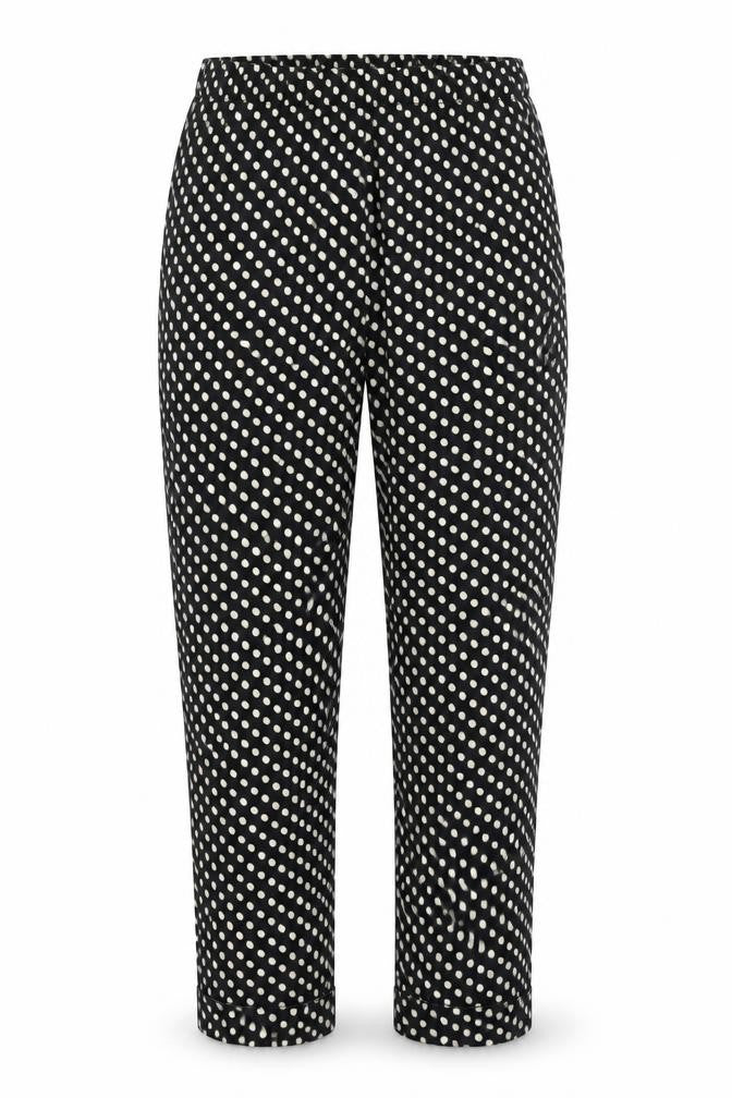 Boohoo Womens Black Polka Dot Polyester Trousers Size 6 L29 in Regular