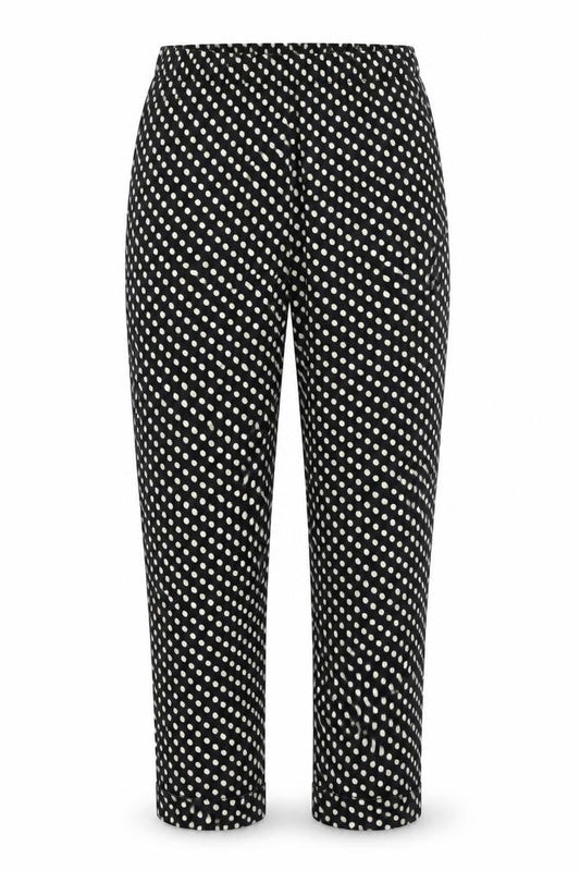 Boohoo Womens Black Polka Dot Polyester Trousers Size 6 L29 in Regular