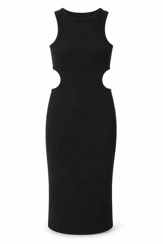 Stradivarius Womens Black Polyester Bodycon Size S Round Neck Pullover