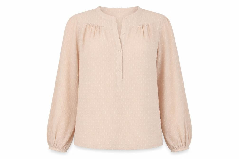 Warehouse Womens Pink Polyester Basic Blouse Size 12 V-Neck