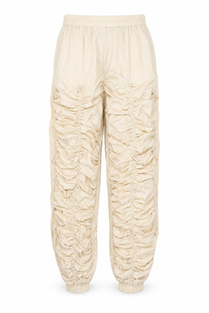 PRETTYLITTLETHING Womens Beige Polyester Trousers Size 12 L27 in Regular