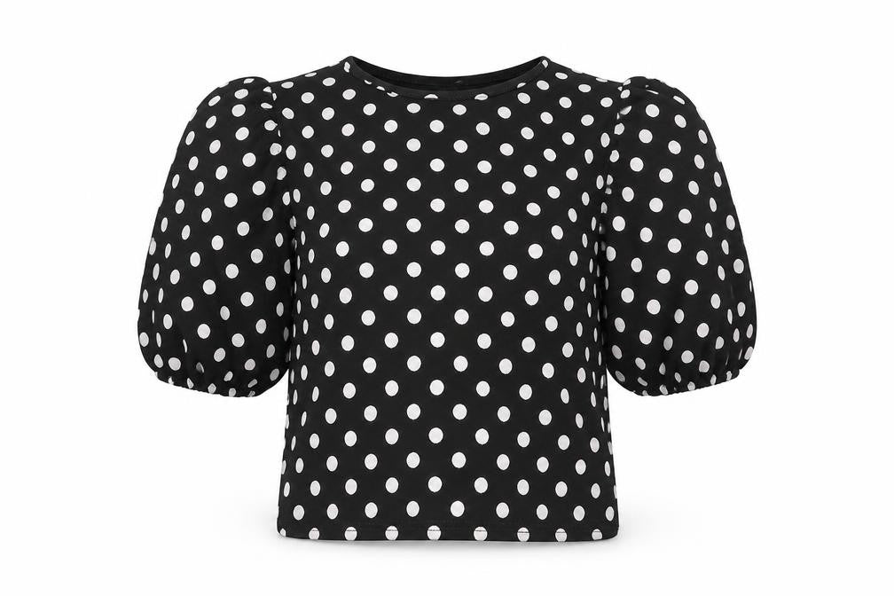 Cameo Rose Womens Black Polka Dot Polyester Camisole T-Shirt Size 10 Round Neck