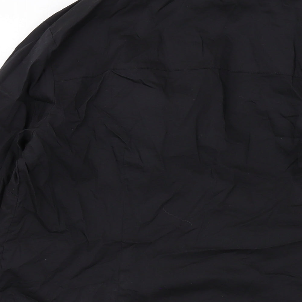 H&M Womens Black Cotton Basic Button-Up Size 14 Collared