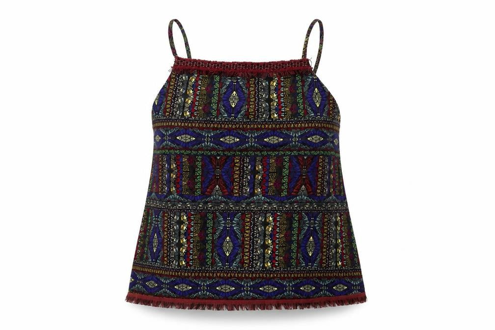NEXT Womens Multicoloured Geometric Polyester Basic Tank Size 14 Square Neck