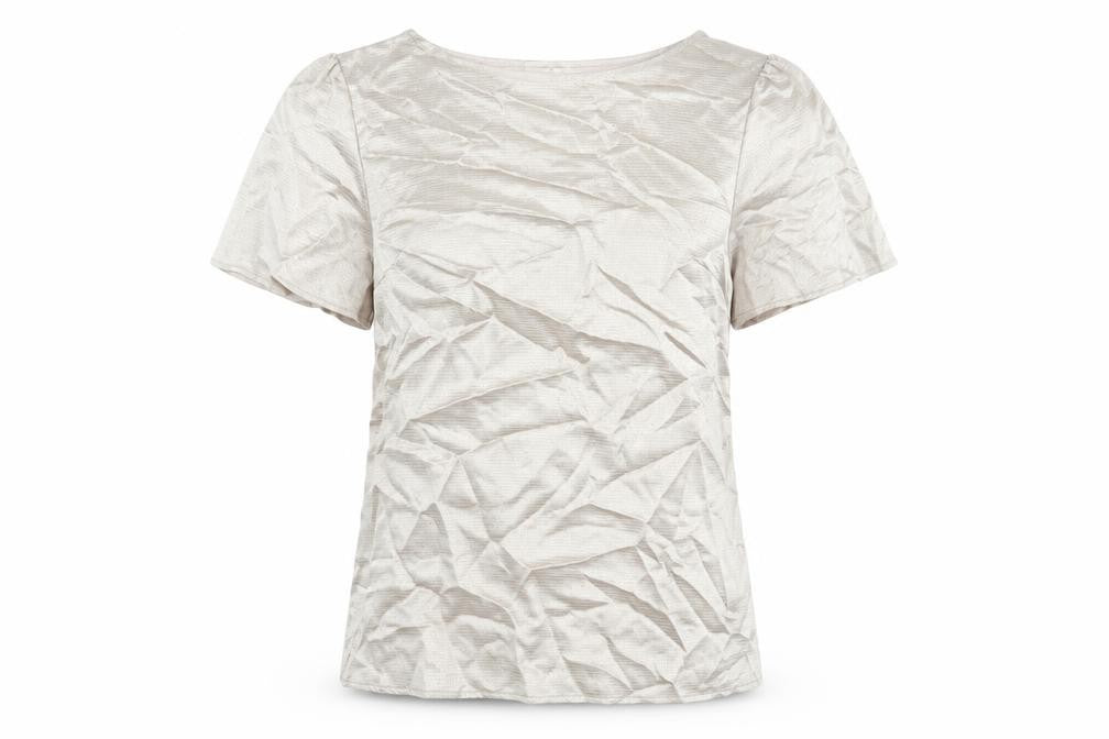 Oasis Womens Gold Polyester Basic Blouse Size XS Round Neck