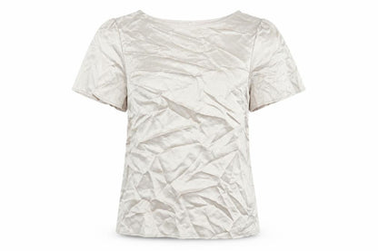 Oasis Womens Gold Polyester Basic Blouse Size XS Round Neck