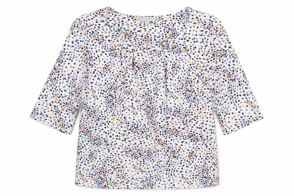 Hoibbs Womens Multicoloured Geometric Viscose Basic Blouse Size S Round Neck