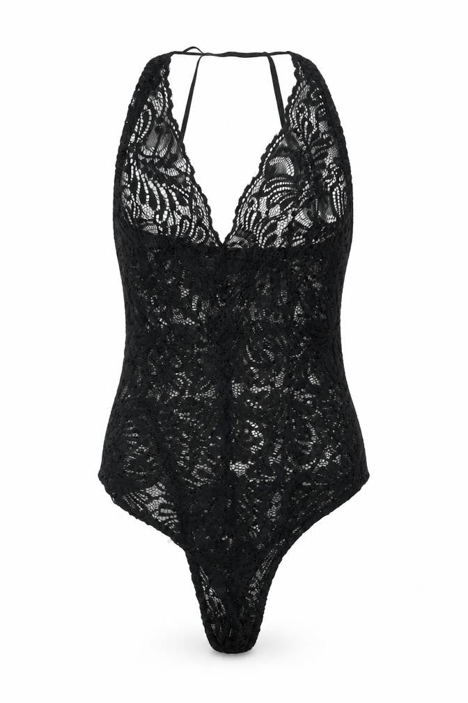 PRETTYLITTLETHING Womens Black Polyester Bodysuit One-Piece Size 8 Snap