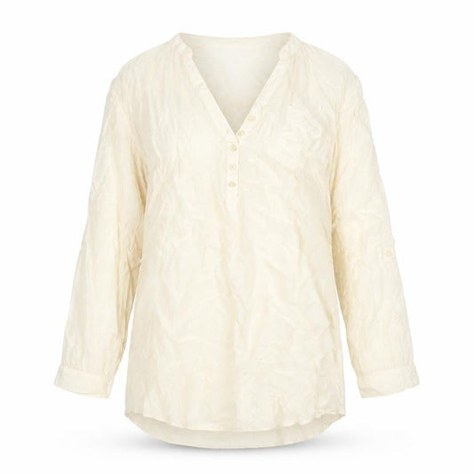 H&M Womens Ivory Polyester Tunic Blouse Size 12 V-Neck