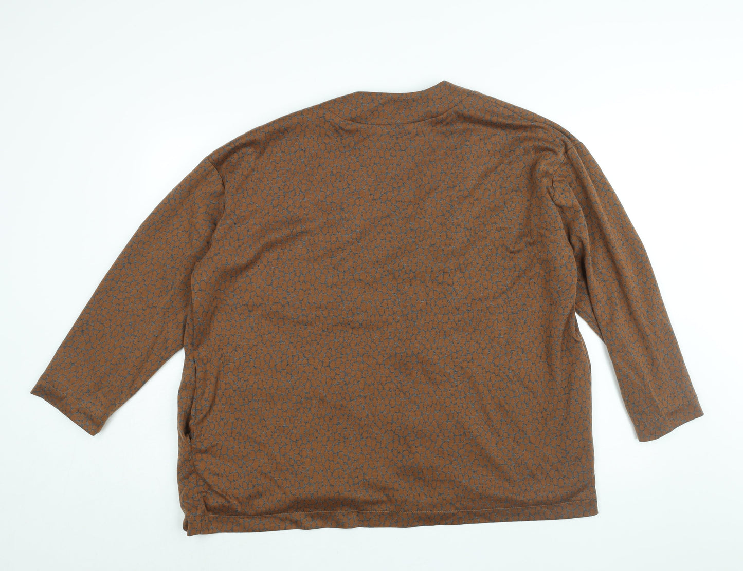 QuZu Womens Brown Geometric Jacket Size 12