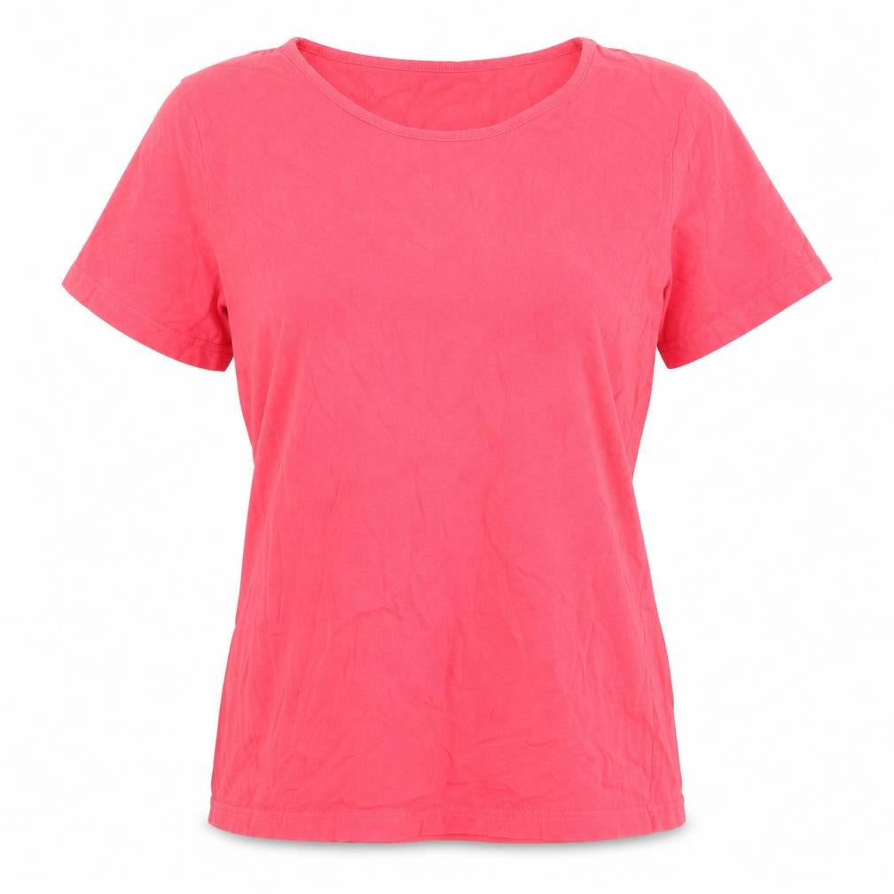 Brandtex Womens Pink Cotton Basic T-Shirt Size L Round Neck