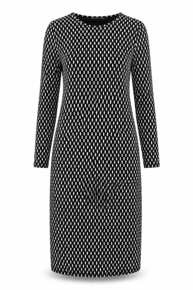 Glamorous Womens Black Plaid Polyester Shift Size 10 Round Neck Pullover
