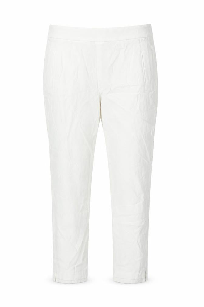 Zara Womens White Cotton Trousers Size M L26 in Regular Zip