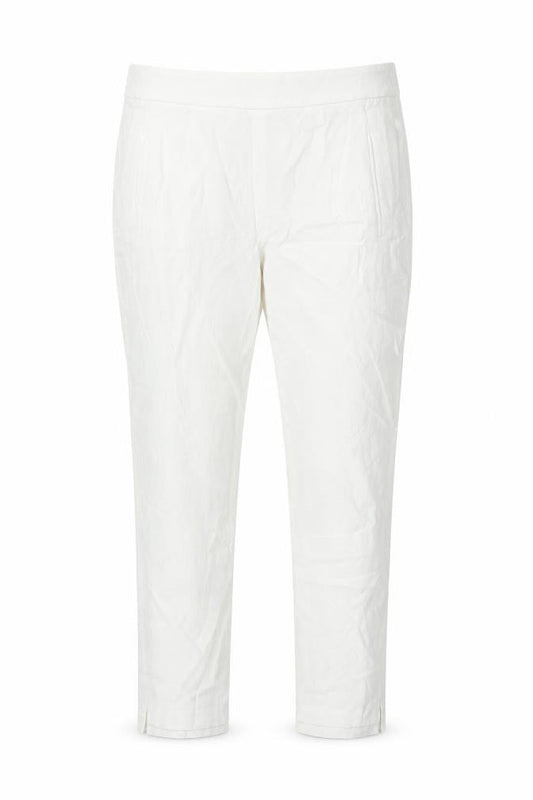 Zara Womens White Cotton Trousers Size M L26 in Regular Zip