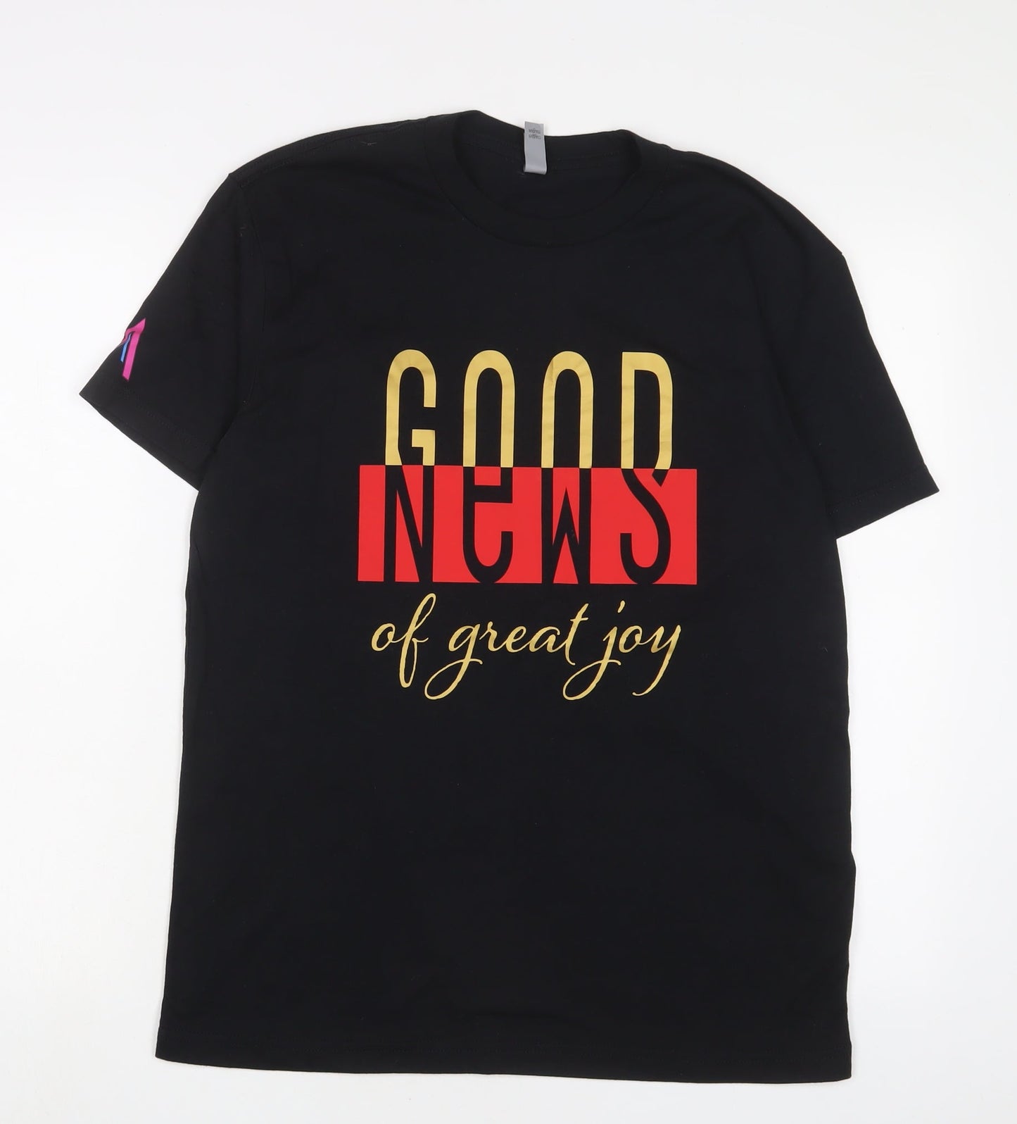 Next Level Womens Black Cotton Basic T-Shirt Size M Crew Neck
