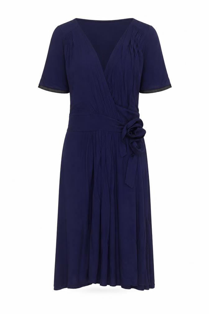 Phase Eight Womens Blue Viscose A-Line Size 10 V-Neck Pullover