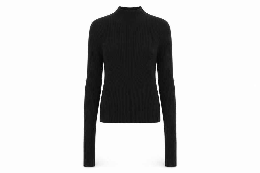 H&M Womens Black High Neck Viscose Pullover Jumper Size M