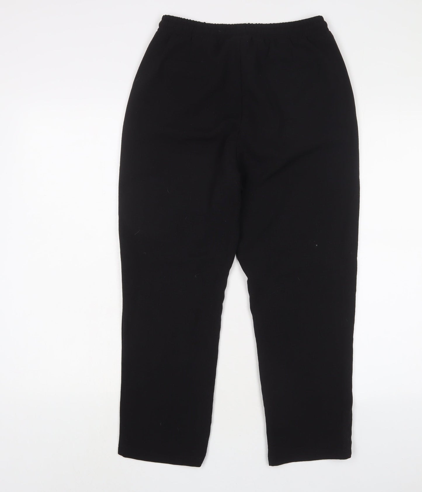 PRETTYLITTLETHING Womens Black Polyester Trousers Size 10 L24 in Regular Drawstring